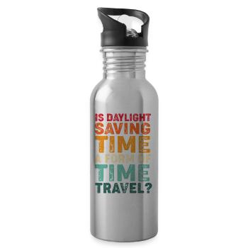 Zeitreise - Trinkflasche mit integriertem Trinkhalm - Lightsilver - Rechts