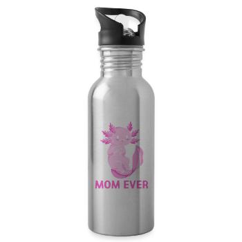 Axolotl Mom Mom - Water bottle with straw - silver - Right