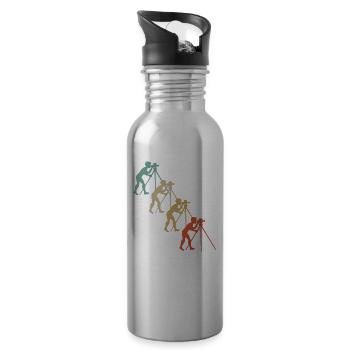 Landvermesser Geometer Vermessungsingenieur - Trinkflasche mit integriertem Trinkhalm - Lightsilver - Rechts