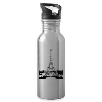 Paris. - Trinkflasche mit integriertem Trinkhalm - Lightsilver - Rechts