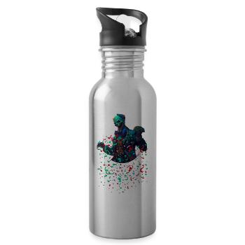 The walking Jeck Karneval Bestseller - Trinkflasche mit integriertem Trinkhalm - Lightsilver - Rechts