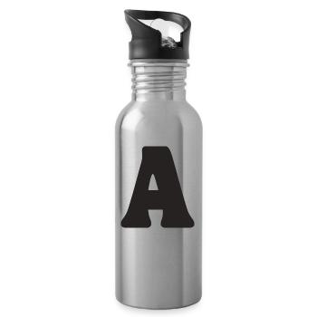 A - Trinkflasche mit integriertem Trinkhalm - Lightsilver - Rechts
