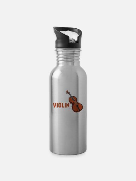 Eat Sleep Violin Repeat - Violin - Music - Water bottle with straw - silver