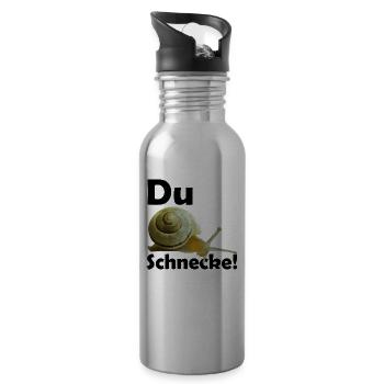 You snail! - Water bottle with straw - silver - Right