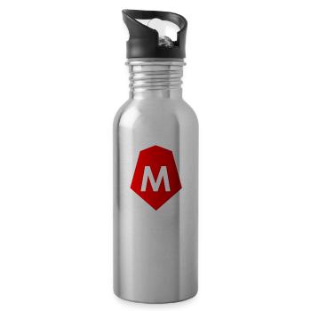 M Schild - Trinkflasche mit integriertem Trinkhalm - Lightsilver - Rechts