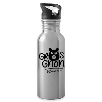 Ours grognon 365 jours par an ! - Gourde avec paille intégrée - argent clair - Droite