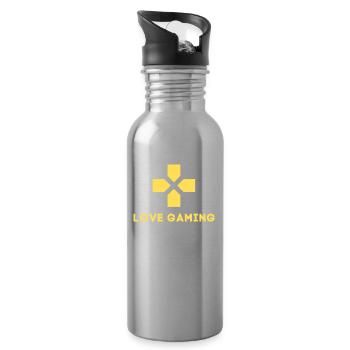 LIEBE GAMING - Trinkflasche mit integriertem Trinkhalm - Lightsilver - Rechts