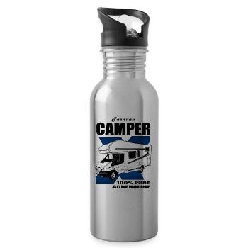 Wohnmobil - Caravan - Camping - Camper - Trinkflasche mit integriertem Trinkhalm - Lightsilver - Rechts