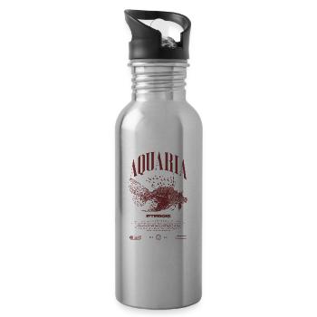 Rotfeuerfisch Marine Fish Keeper Moderne Streetwear - Trinkflasche mit integriertem Trinkhalm - Lightsilver - Rechts