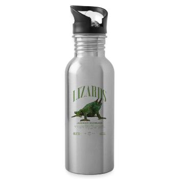 Jackson's Chamäleon Streetwear Eidechsenwärter - Trinkflasche mit integriertem Trinkhalm - Lightsilver - Rechts