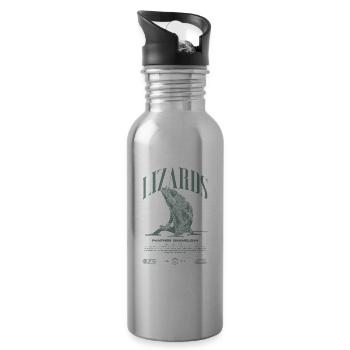 Panther Chameleon Streetwear Lizard Keeper - Water bottle with straw - silver - Right
