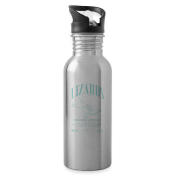 Phelsuma laticauda Day Gecko Lizard Keeper - Water bottle with straw - silver - Right