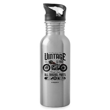 Vintage Motorrad Motorrad Motorrad Motorrad Geburtstag 1962 - Trinkflasche mit integriertem Trinkhalm - Lightsilver - Rechts