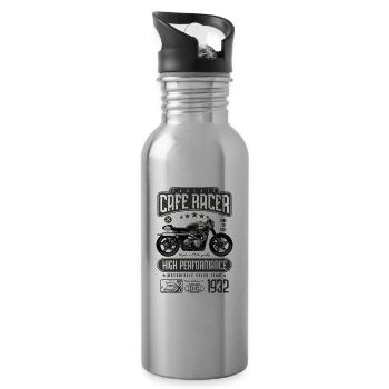 Cafe Racer Motorrad Geburtstag Biker Geboren 1932 - Trinkflasche mit integriertem Trinkhalm - Lightsilver - Rechts