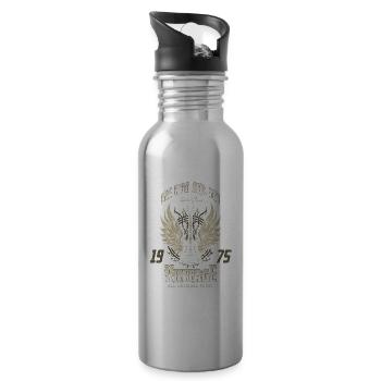 Ich bin nicht alt, ich bin Vintage Retro 1975 Gitarrist - Trinkflasche mit integriertem Trinkhalm - Lightsilver - Rechts