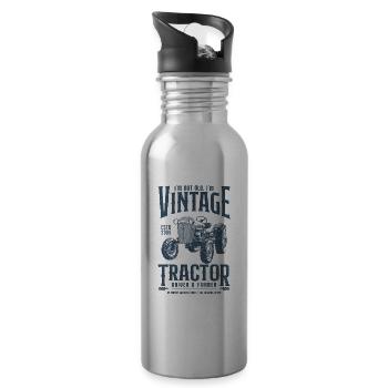 Vintage Traktor Bauer Geburtstag Geboren im Jahr 2009 - Trinkflasche mit integriertem Trinkhalm - Lightsilver - Rechts