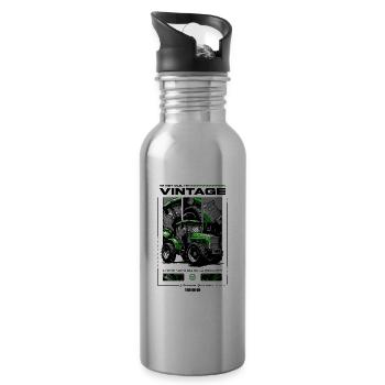 Vintage Traktor Bauer Geburtstag Jahrgang 1999 - Trinkflasche mit integriertem Trinkhalm - Lightsilver - Rechts