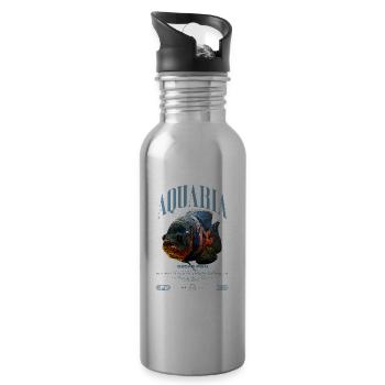 Oscar Fish Water Change Monster Fish - Water bottle with straw - silver - Right