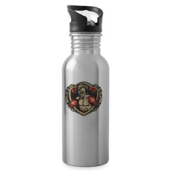 Boxeur Spartan MMA - Gourde avec paille intégrée - argent clair - Droite