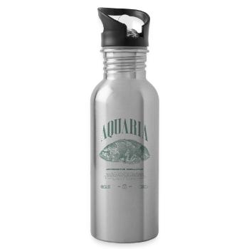 Oscar Fish Keeper Moderne Streetwear - Trinkflasche mit integriertem Trinkhalm - Lightsilver - Rechts