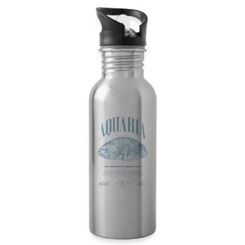 Oscar Fish Keeper Modern Streetwear - Water bottle with straw - silver - Right