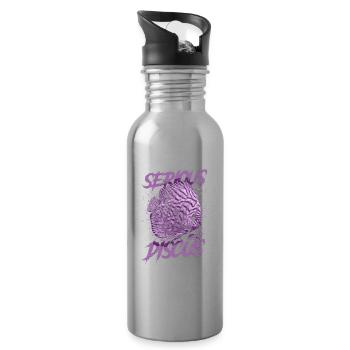 Ernsthaft über Diskusfischhalter Aquarianer - Trinkflasche mit integriertem Trinkhalm - Lightsilver - Rechts