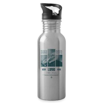 Leopard Gecko Reptile Keeper Streetwear - Water bottle with straw - silver - Right