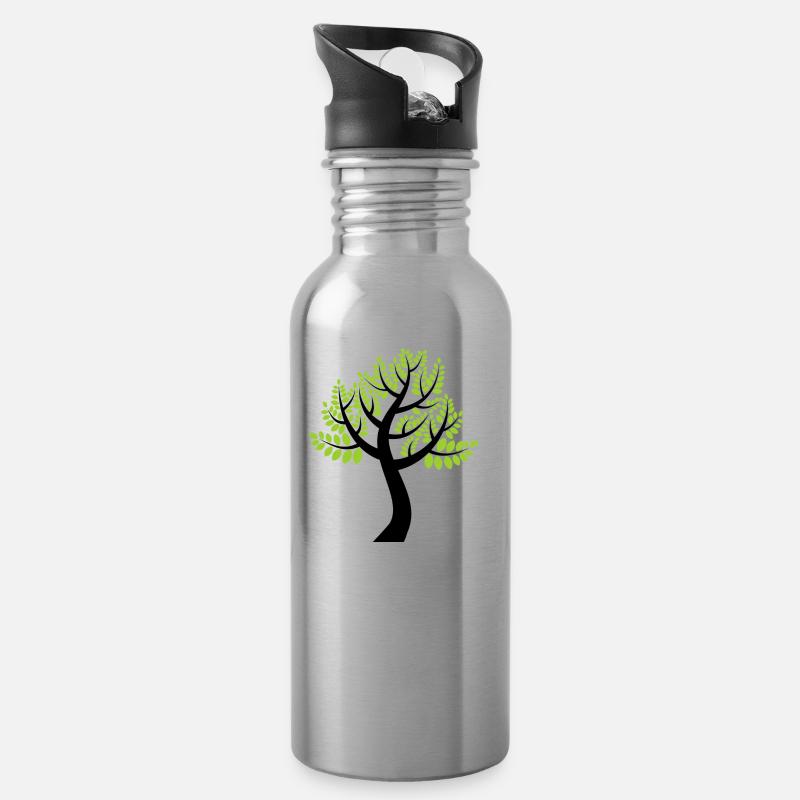 Natur - Trinkflasche mit integriertem Trinkhalm - Lightsilver