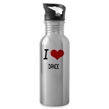 I Love Hobby Present bday DANCE - Trinkflasche mit integriertem Trinkhalm - Lightsilver - Rechts