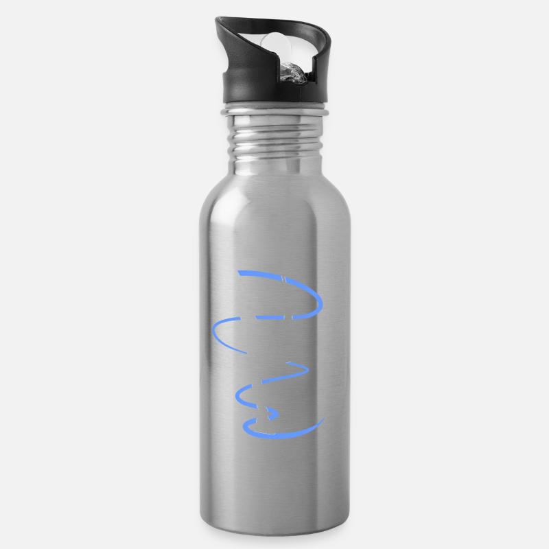 Eiskunstlauf Schlittschuhlauf Eis Figuren Tanz - Trinkflasche mit integriertem Trinkhalm - Lightsilver