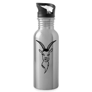 Geiß - Trinkflasche mit integriertem Trinkhalm - Lightsilver - Rechts
