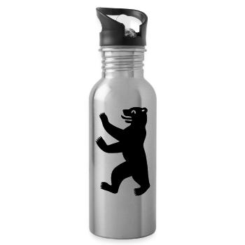 Berliner Bär - Trinkflasche mit integriertem Trinkhalm - Lightsilver - Rechts
