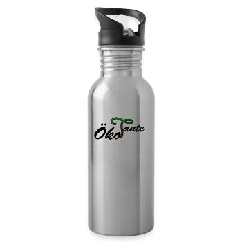 OekoTante Öko Tante - Geschenkidee Geschenk - Trinkflasche mit integriertem Trinkhalm - Lightsilver - Rechts