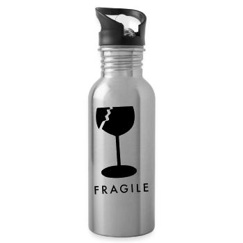 E&R Verre fragile - Gourde avec paille intégrée - argent clair - Droite