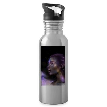 Gute Nacht n gehen - Trinkflasche mit integriertem Trinkhalm - Lightsilver - Rechts