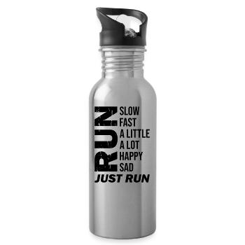 Happy Sad Just Run - Gourde avec paille intégrée - argent clair - Droite