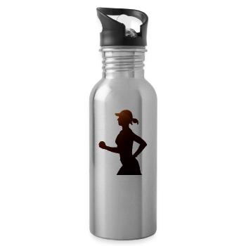 runninggirl c - Gourde avec paille intégrée - argent clair - Droite