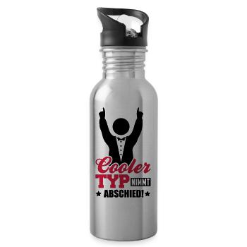 cooler_typ_nimmt_abschied_tj2 - Gourde avec paille intégrée - argent clair - Droite