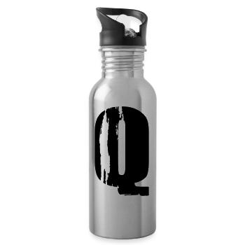 Q - Buchstabe - Trinkflasche mit integriertem Trinkhalm - Lightsilver - Rechts