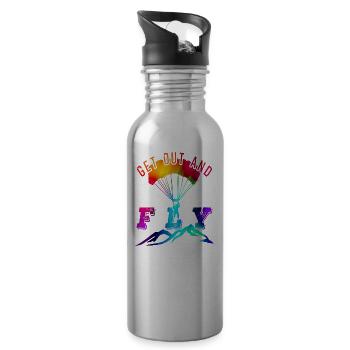 Paragliding - Water bottle with straw - silver - Right