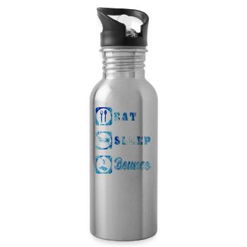 Trampolin - Trinkflasche mit integriertem Trinkhalm - Lightsilver - Rechts