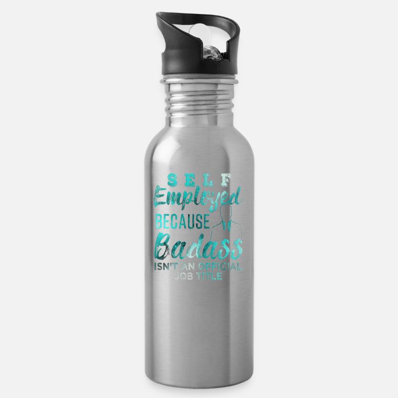 Selbstständig - Trinkflasche mit integriertem Trinkhalm - Lightsilver