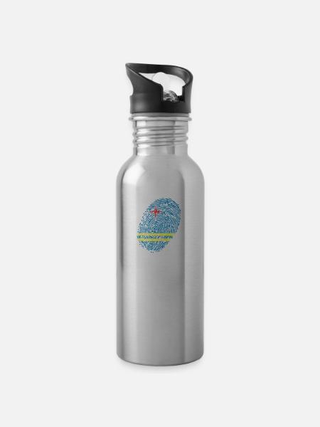 Aruba - Trinkflasche mit integriertem Trinkhalm - Lightsilver