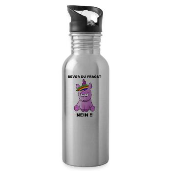 Before you ask - NO !! - Water bottle with straw - silver - Right