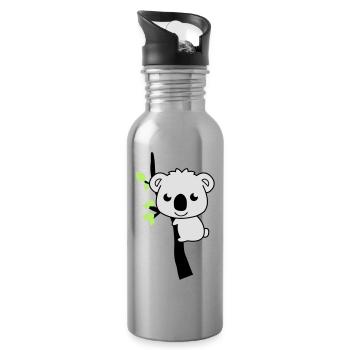 sweet_koala_002 - Gourde avec paille intégrée - argent clair - Droite