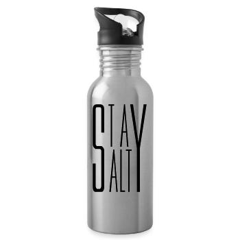 Stay Salty Design - Water bottle with straw - silver - Right