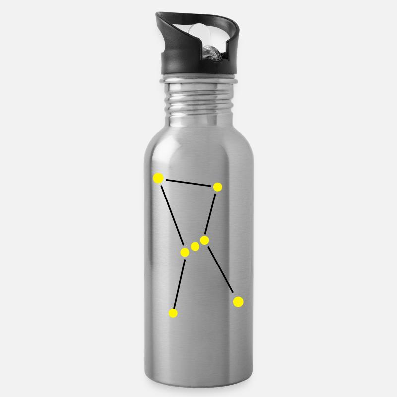 Sternbild Orion - Trinkflasche mit integriertem Trinkhalm - Lightsilver