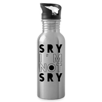 sry im not sry - Trinkflasche mit integriertem Trinkhalm - Lightsilver - Rechts