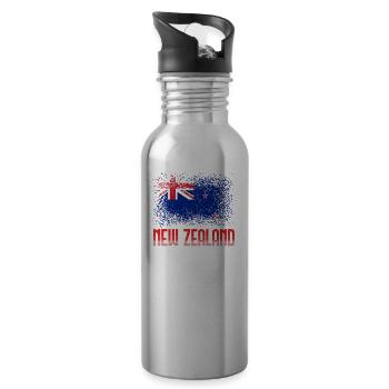 New Zealand - Water bottle with straw - silver - Right