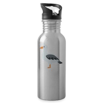 gull - Water bottle with straw - silver - Right